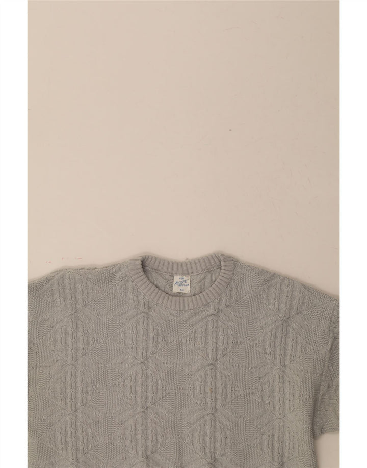 VINTAGE Mens Crew Neck Jumper Sweater IT 50 Medium Grey Vintage Vintage and Second-Hand Vintage from Messina Hembry 