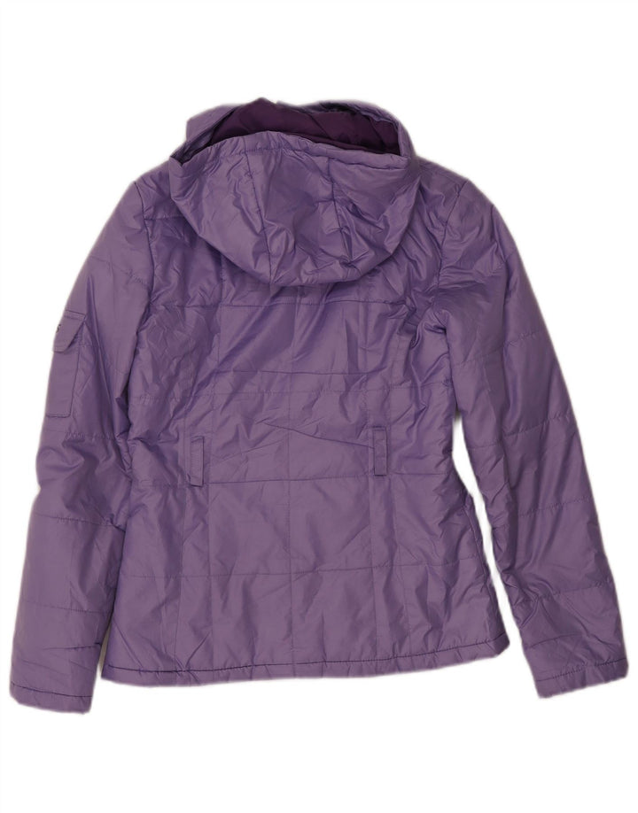 Jachetă căptușită cu glugă Asics pentru femei UK 10 Poliester violet mic