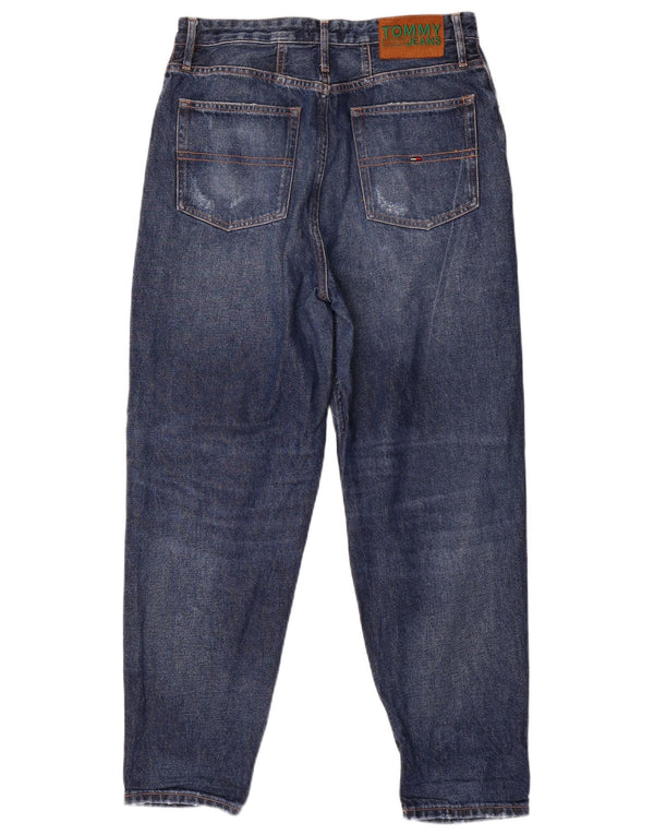 Blugi conici cu talie înaltă Tommy Hilfiger pentru femei L29 L27 Albastru