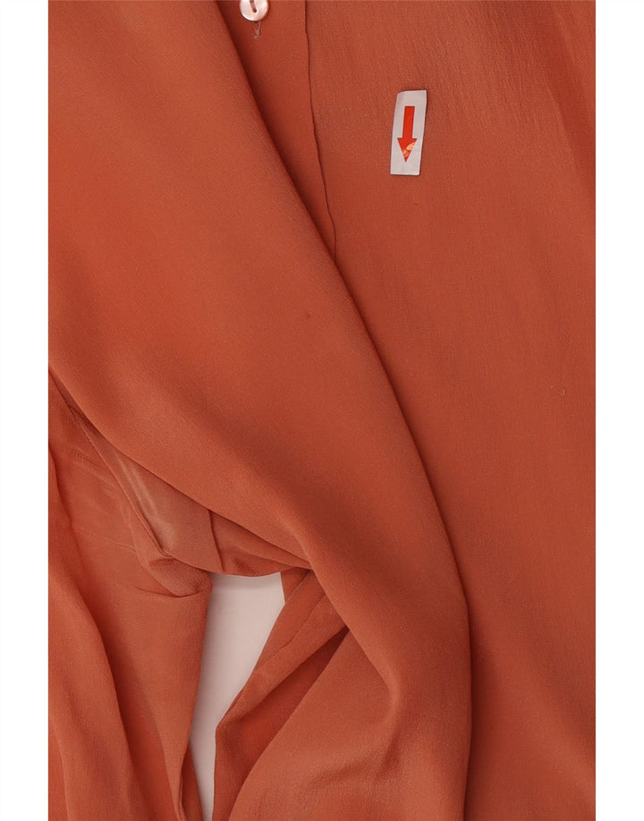 Bluză vintage pentru femei cu cravată în față IT 44 portocaliu mediu