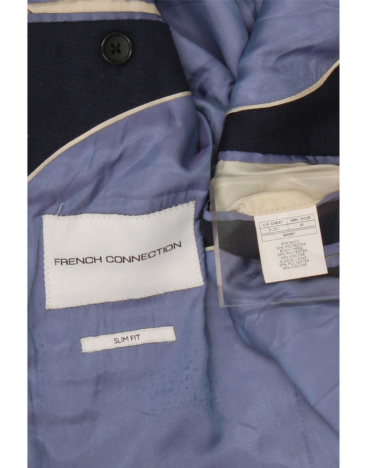 Sacou blazer pentru bărbați French Connection, cu 2 nasturi, UK 36 Mic, bleumarin
