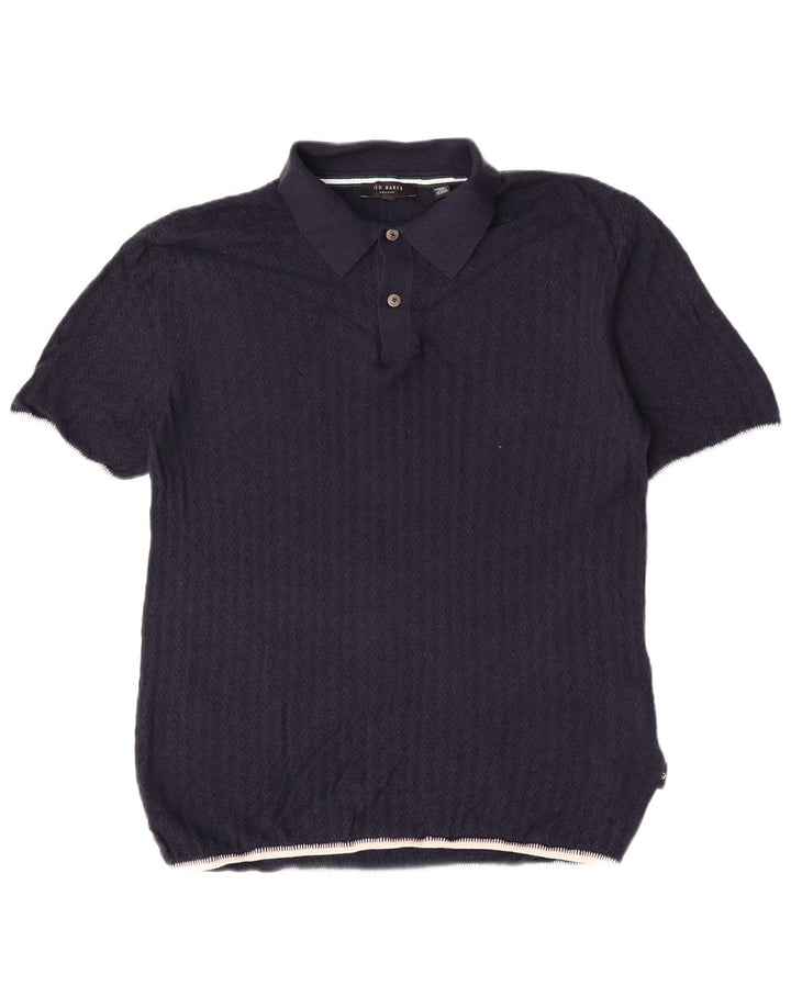 Pulover cu gât polo Ted Baker pentru bărbați, mărimea 3, mediu bleumarin