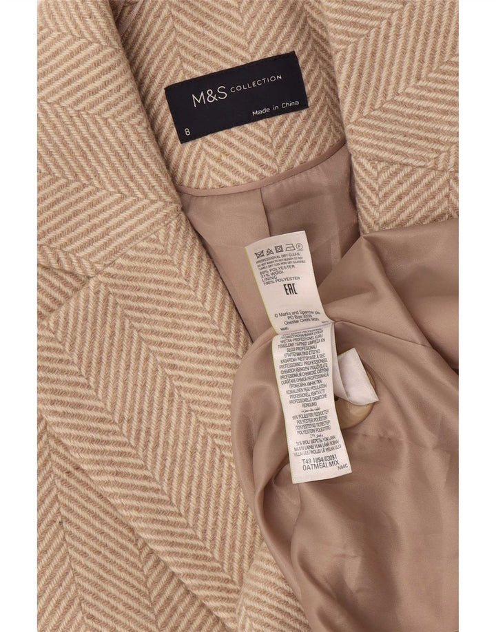 Palton supradimensionat pentru femei Marks & Spencer UK 8 Small Beige Herringbone