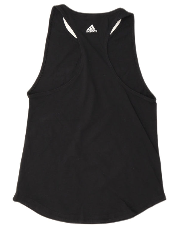 Vesta grafică pentru femei Adidas UK 8/10 Bumbac negru mic