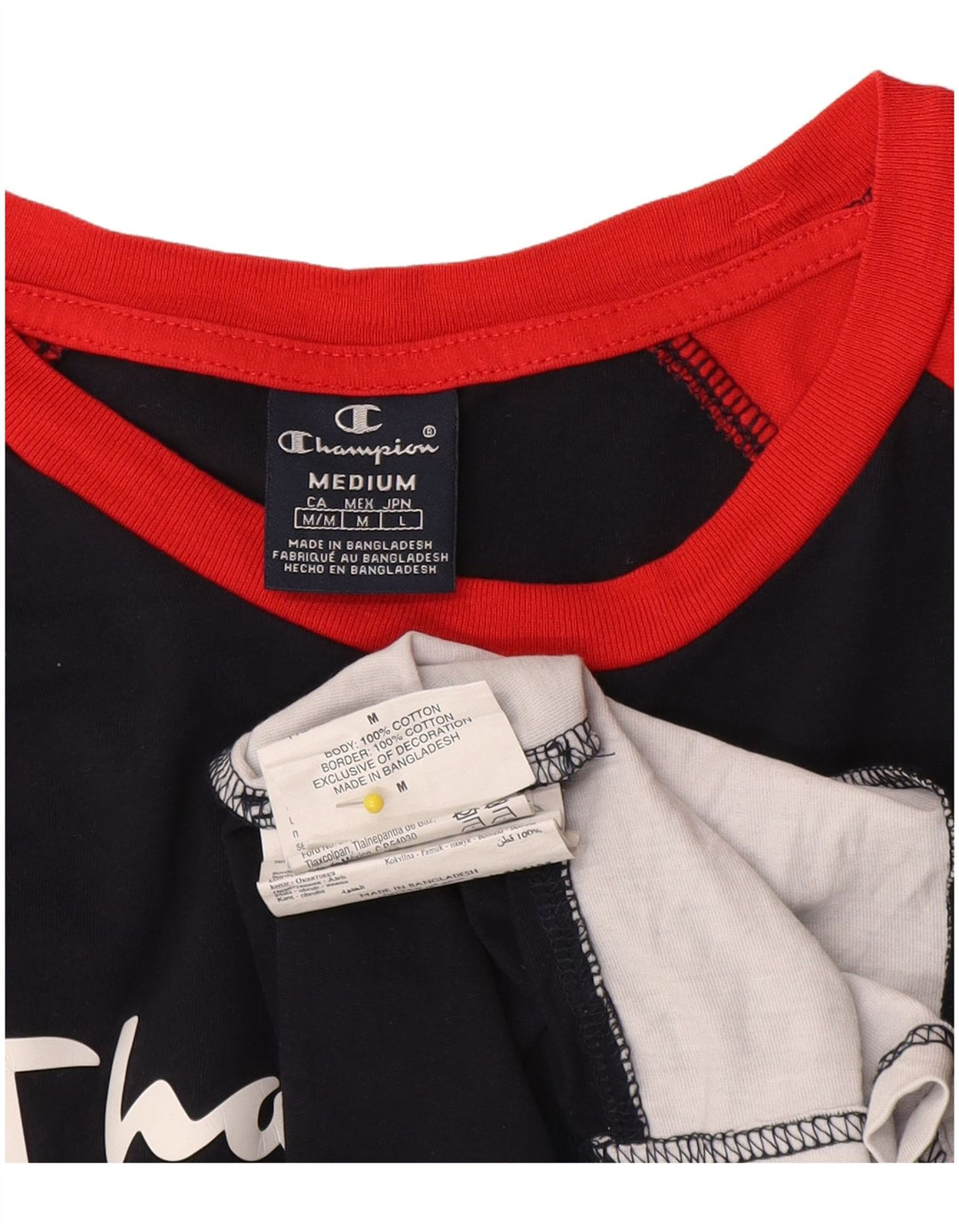 Tricou grafic pentru bărbați Champion Top mediu, albastru bleumarin, bumbac color bloc