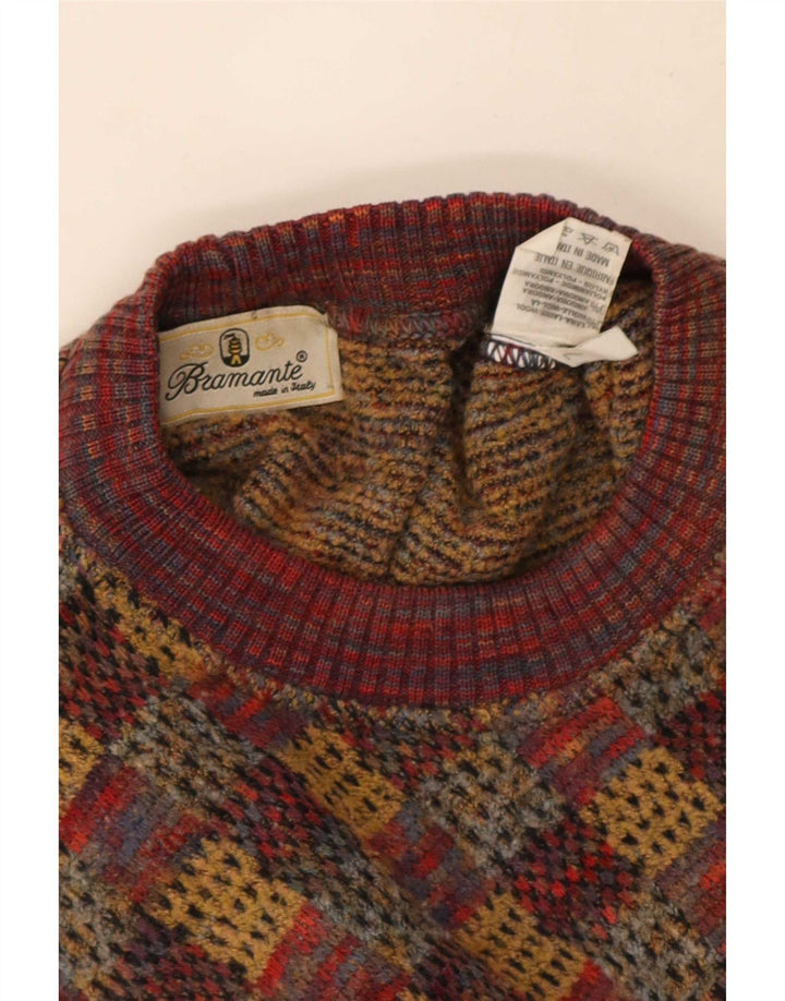Pulover Bramante pentru bărbați, cu gât crew, XL, lână geometrică multicoloră