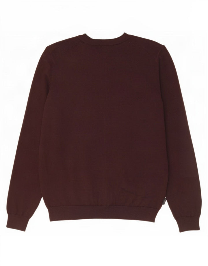 Pulover cardigan pentru bărbați Hugo Boss Slim Fit Lână maro medie