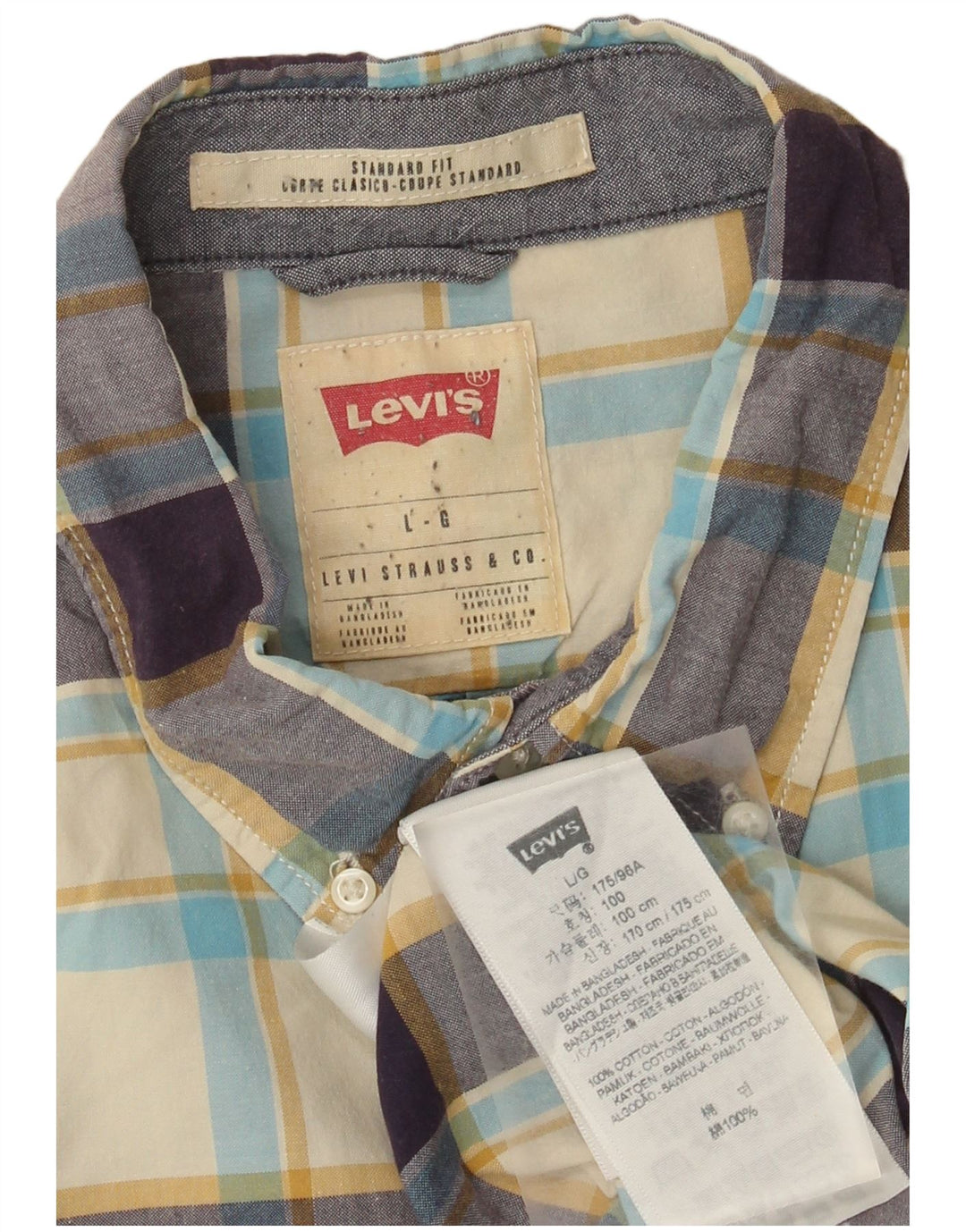Cămașă Levi's pentru bărbați, cu ajustare standard, mare, bej, din bumbac