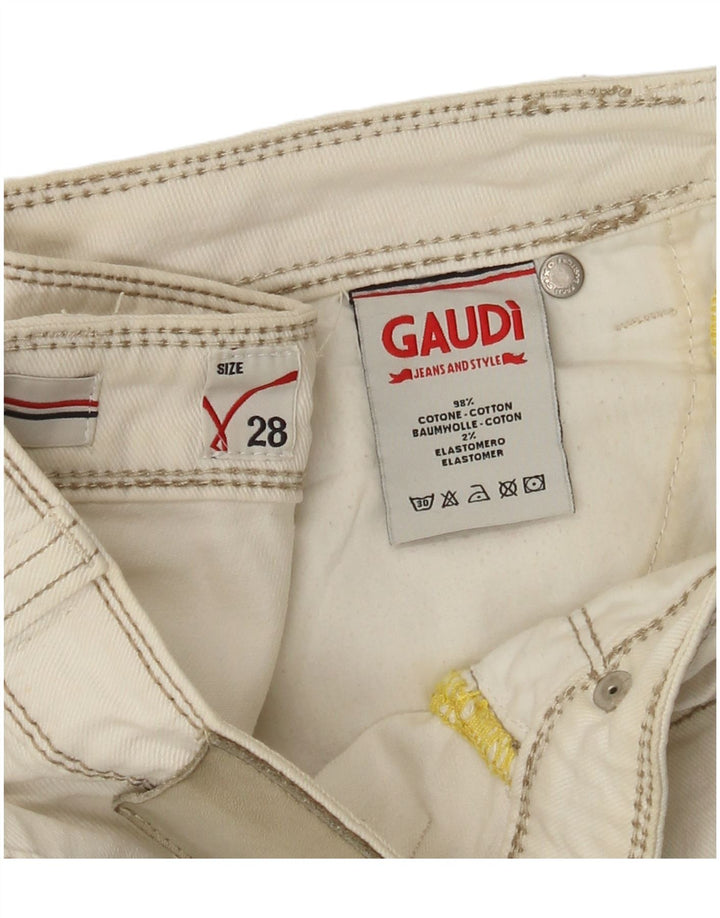 Pantaloni scurți din denim Gaudi pentru femei W28, bumbac alb, mediu