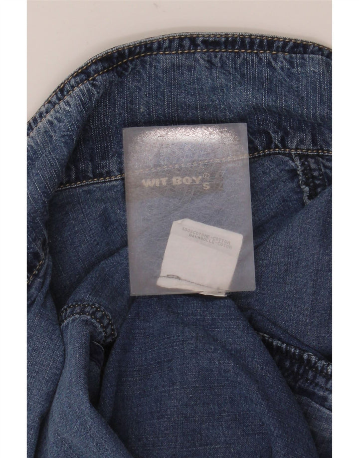 Rochie denim fără mâneci pentru femei Wit Boy UK 10 Bumbac albastru mic