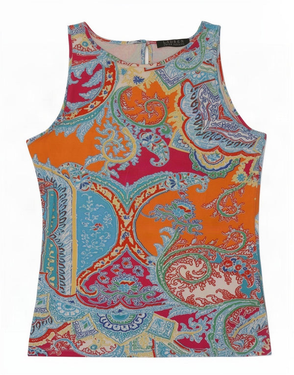 Bluză fără mâneci pentru femei Ralph Lauren UK 10 Paisley multicolor mic