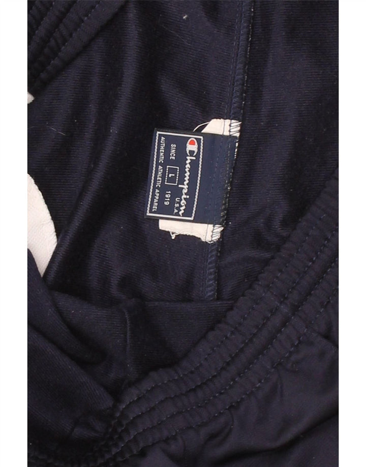 CHAMPION Mens Tracksuit Trousers Large  Navy Blue Colourblock Polyester Vintage Champion and Second-Hand Champion from Messina Hembry 
