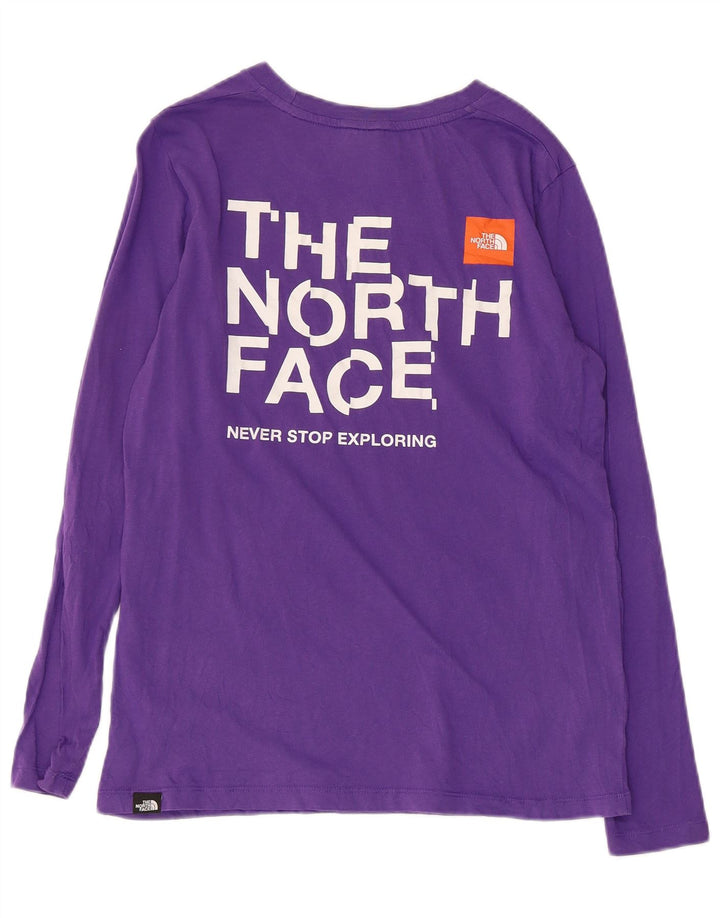 THE NORTH FACE Top grafic pentru femei cu mânecă lungă UK 10 Bumbac violet mic
