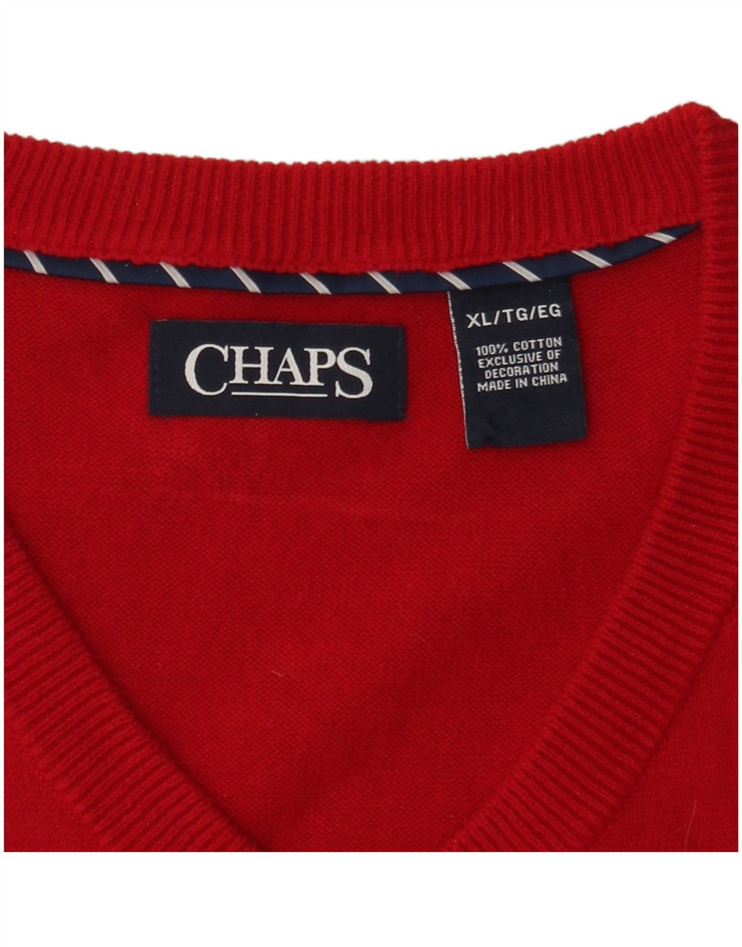 Chaps Mens Vest Tank Top XL Red Bumbac