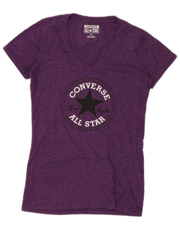 Tricou grafic Converse pentru femei Top UK 10 Small Purple Flecked Cotton
