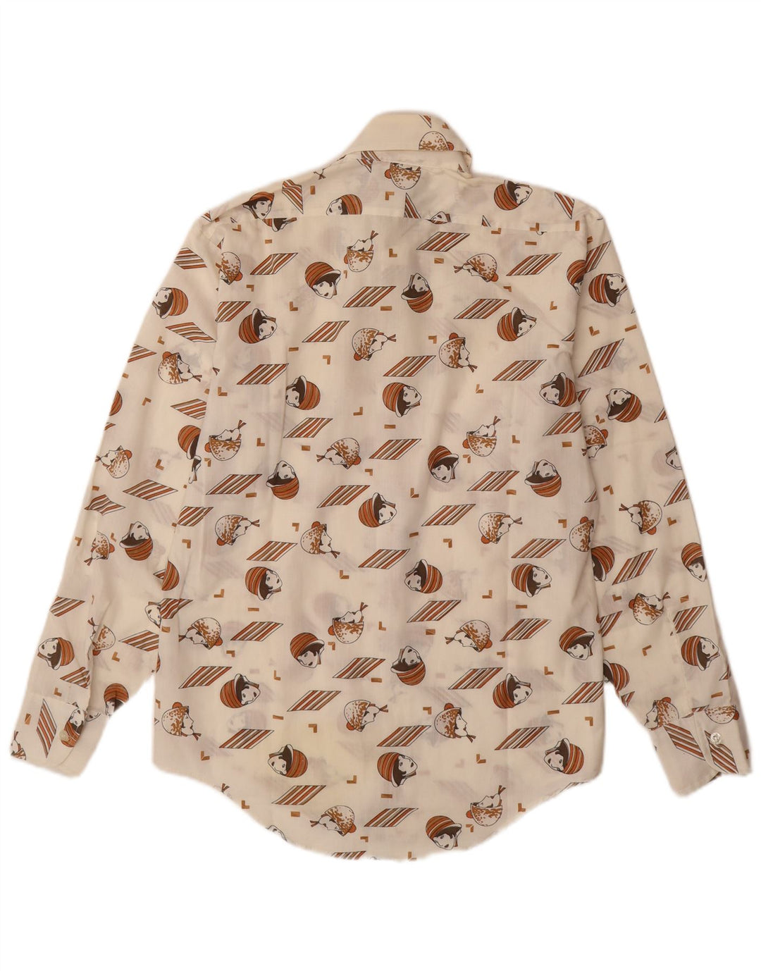 Cămașă pentru bărbați VINTAGE cu model abstract Mărimea 14 14 1/2 Mic alb