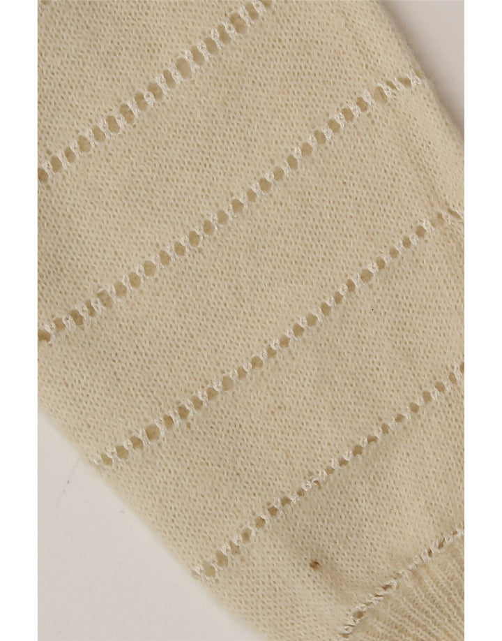 Pulover cardigan vintage pentru femei UK 14 Medium Off White