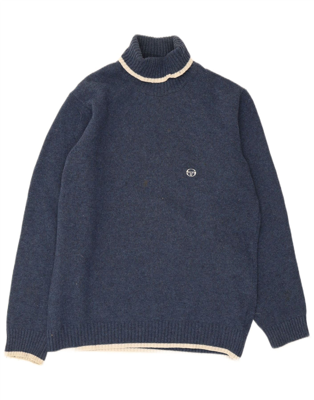 Sergio Tacchini Pulover pentru bărbați cu gât rulat, mare, lână bleumarin