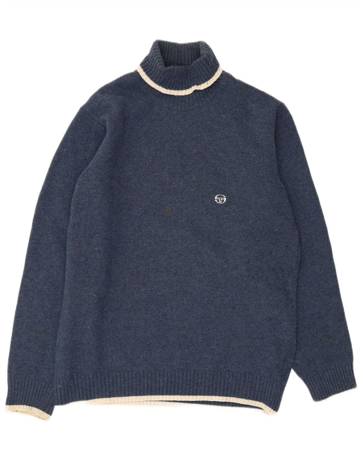 Sergio Tacchini Pulover pentru bărbați cu gât rulat, mare, lână bleumarin