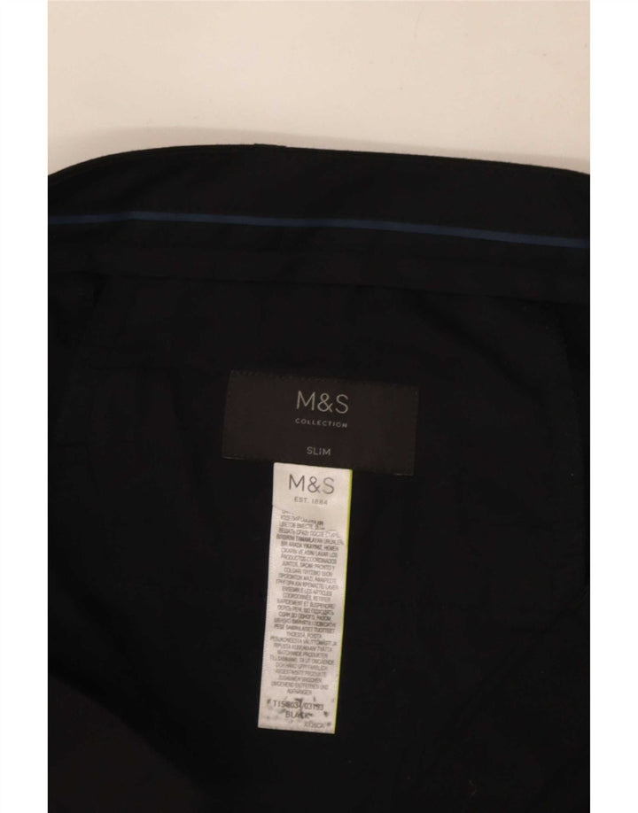 Pantaloni de costum slim pentru bărbați Marks & Spencer L34 L32 negri