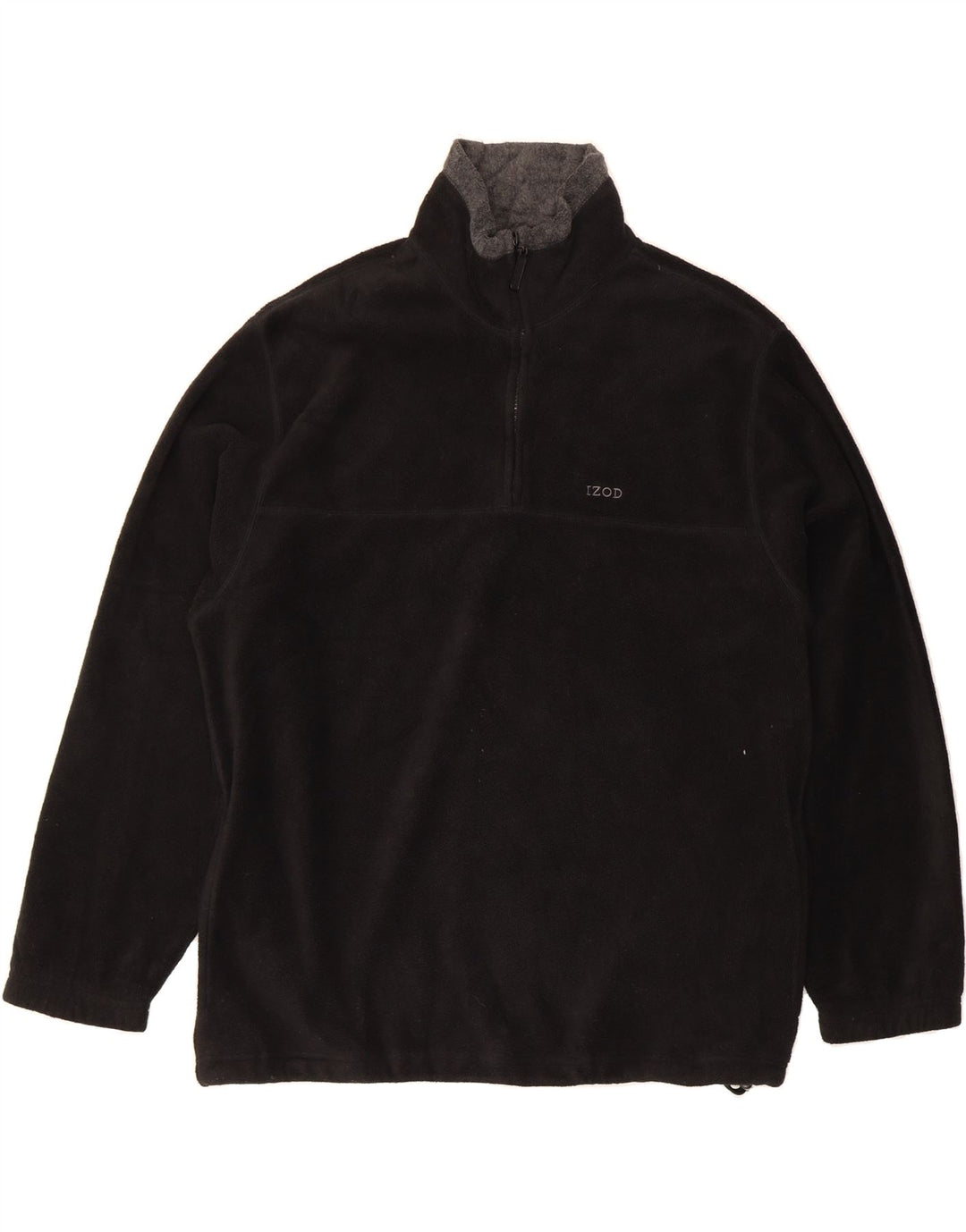 IZOD Mens Zip Neck Fleece Jumper Large Black Polyester Vintage Izod and Second-Hand Izod from Messina Hembry 