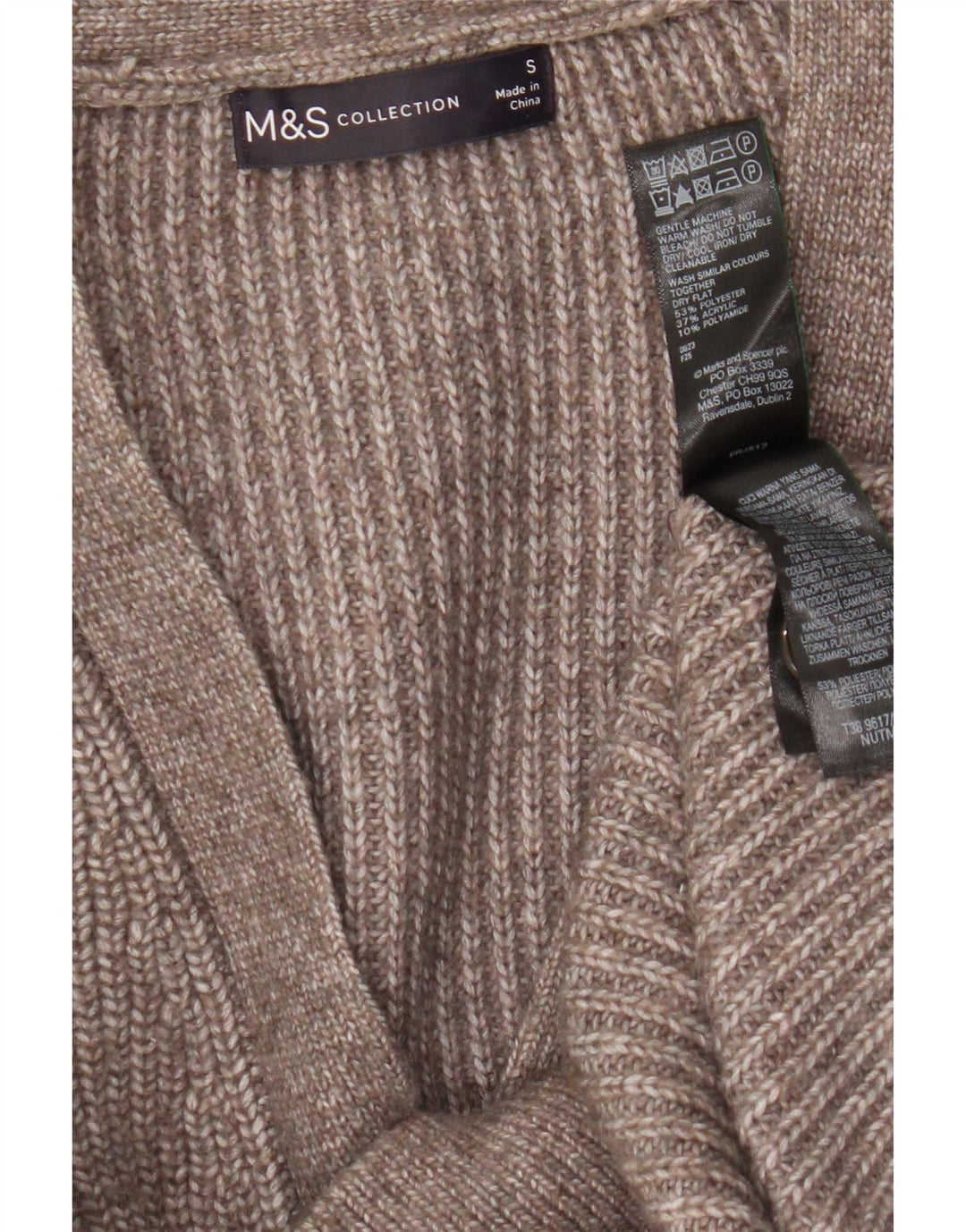 Pulover cardigan supradimensionat pentru femei Marks & Spencer UK 10 mic maro