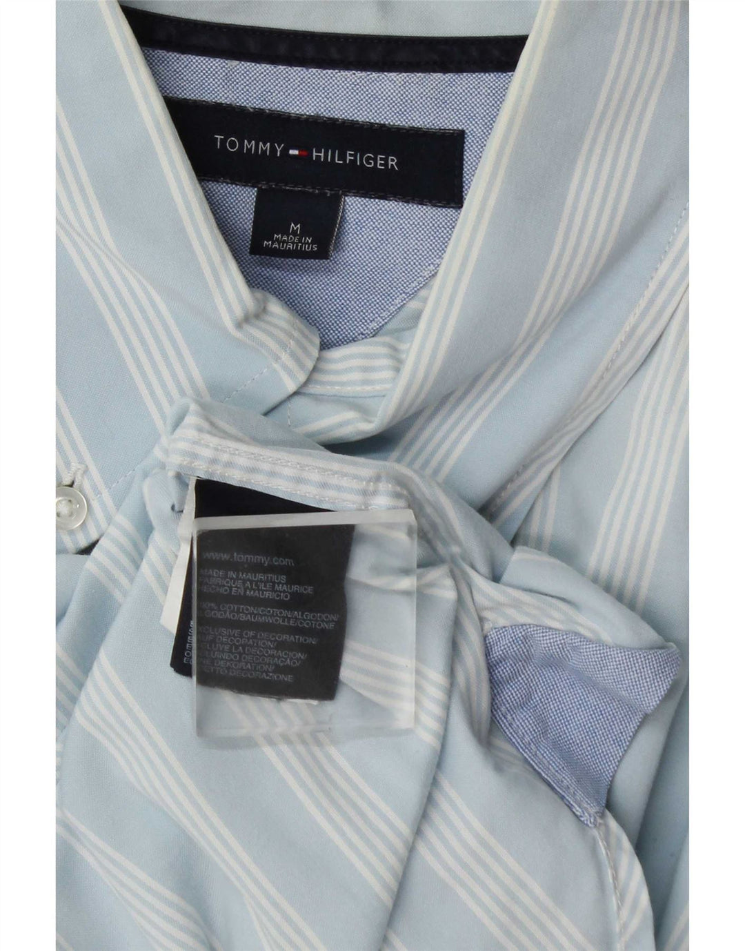 Cămașă Tommy Hilfiger pentru bărbați, bumbac cu dungi albastre medii