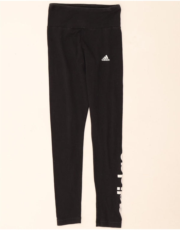 Leggings grafic Adidas pentru femei UK 4/6 XS bumbac negru