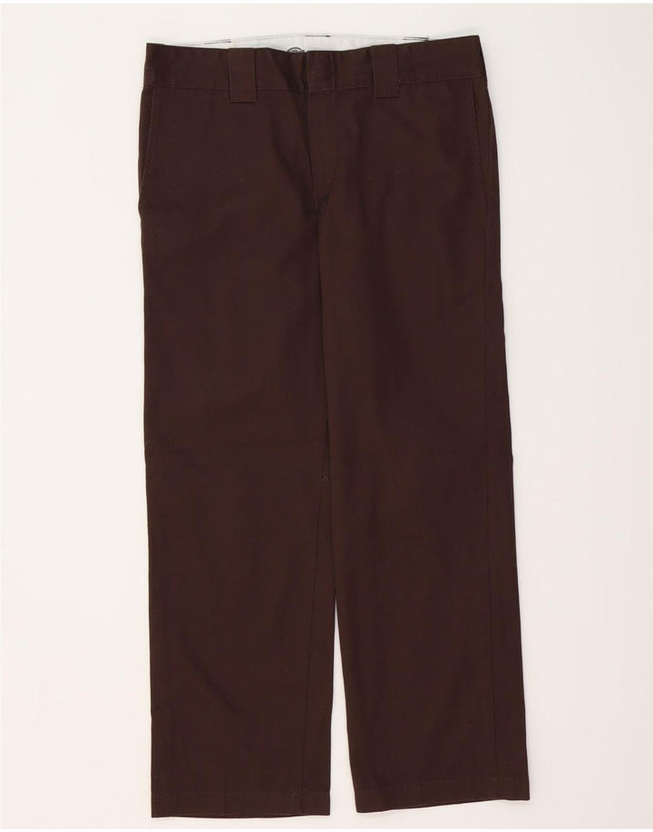 DICKIES Pantaloni chino drepți pentru bărbați W32 L30 poliester maro