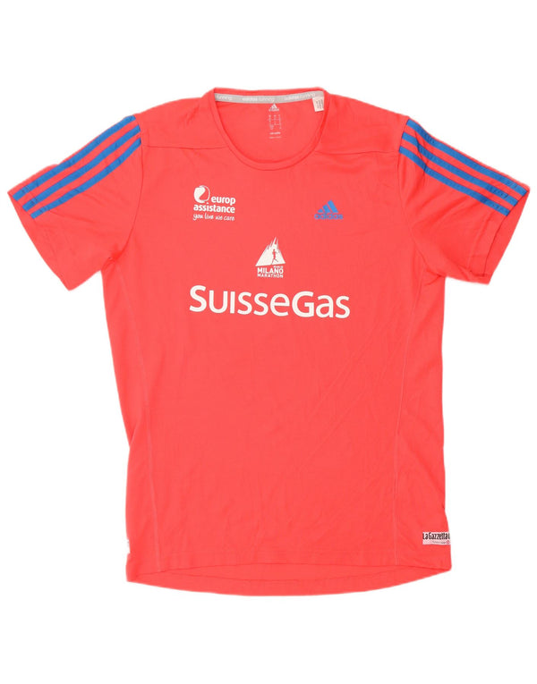 Tricou grafic ADIDAS Climalite pentru bărbați Top mic poliester roșu