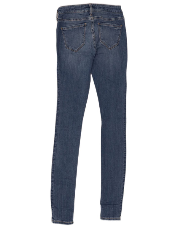 Blugi skinny Hollister pentru femei cu talie joasă US 0 XS W24 L30 albastru bumbac