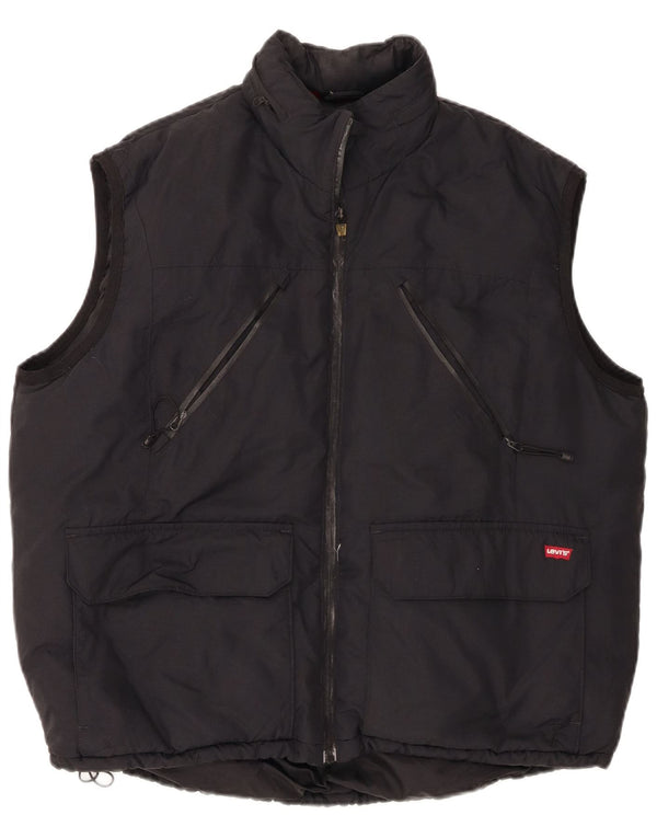 Gilet căptușit cu glugă Levi's pentru bărbați UK 40 Poliamidă neagră mare
