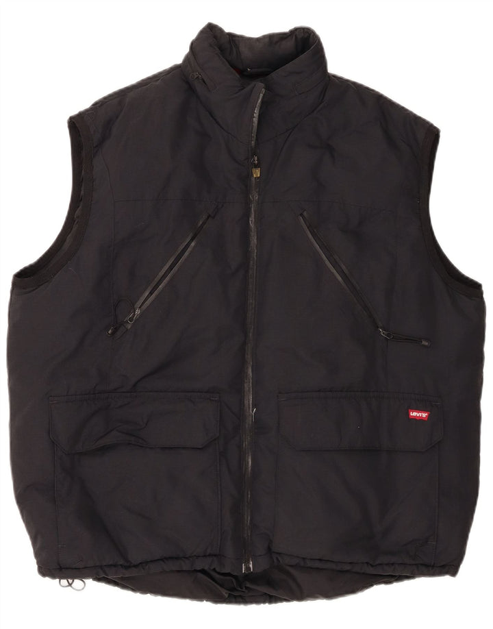 Gilet căptușit cu glugă Levi's pentru bărbați UK 40 Poliamidă neagră mare