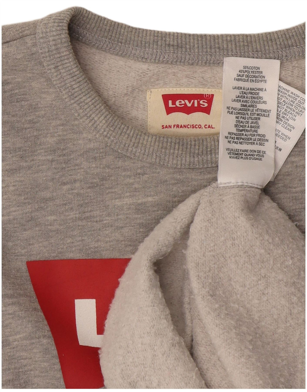 Hanorac cu grafic LEVI'S Jumper 12-13 ani bumbac gri