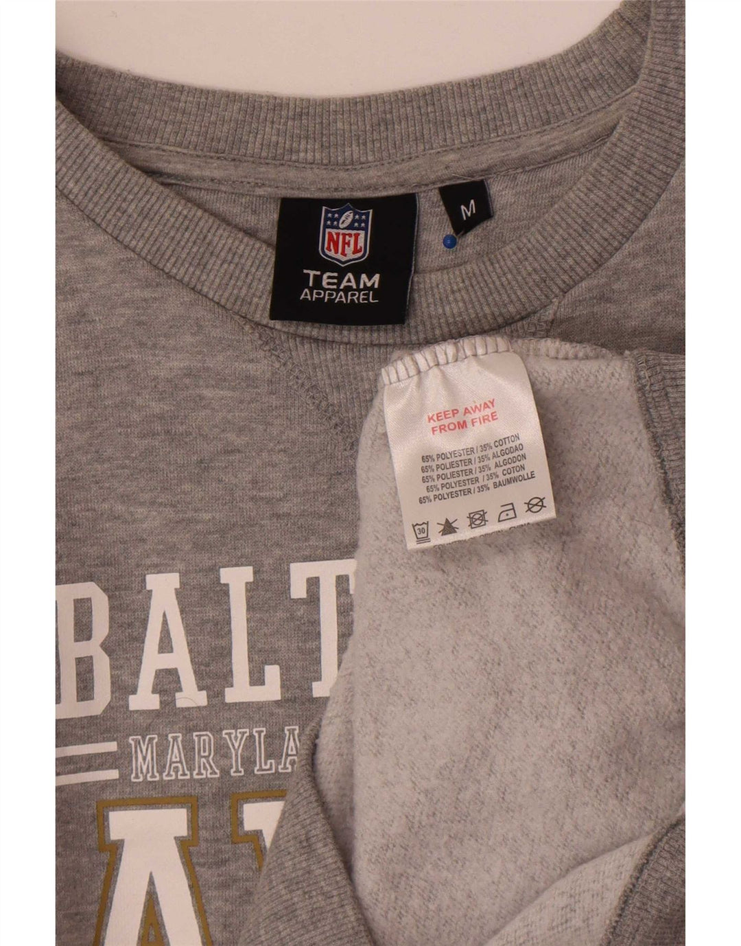 Pulover cu grafic NFL Baltimore Ravens pentru bărbați, gri mediu, cu pete