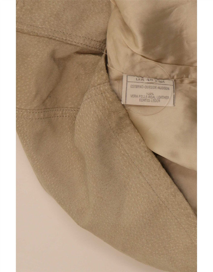 Gilet de piele vintage pentru bărbați din piele intoarsa IT 48 Medium Beige