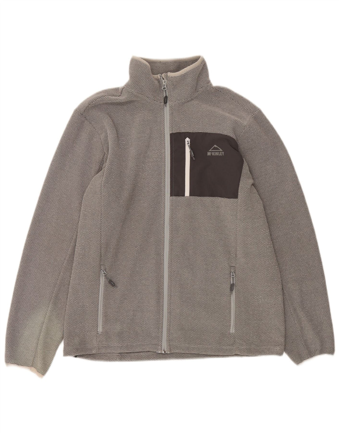 MC KINLEY Mens Tracksuit Top Jacket Large Grey Colourblock Polyester