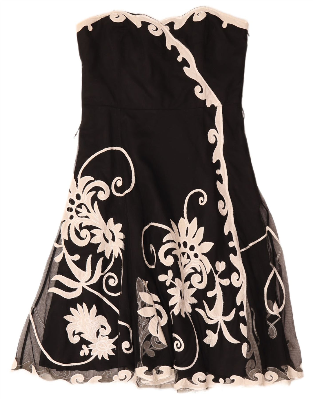 Rochie fără bretele pentru femei Coast UK 16, mare, negru, cu flori din poliester