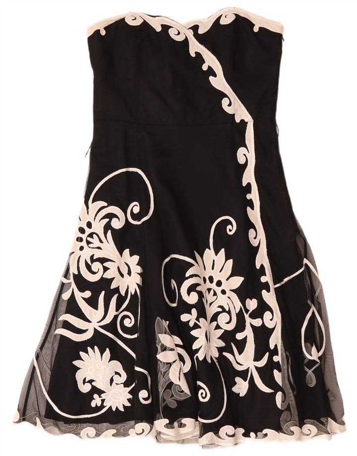 Rochie fără bretele pentru femei Coast UK 16, mare, negru, cu flori din poliester