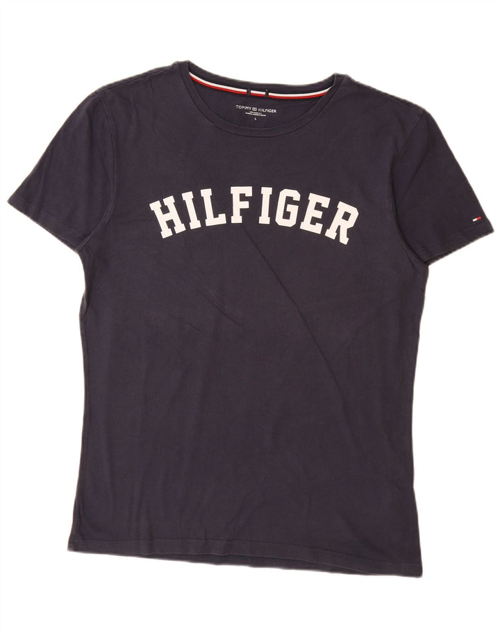 TOMMY HILFIGER Tricou grafic pentru bărbați Top mare din bumbac bleumarin