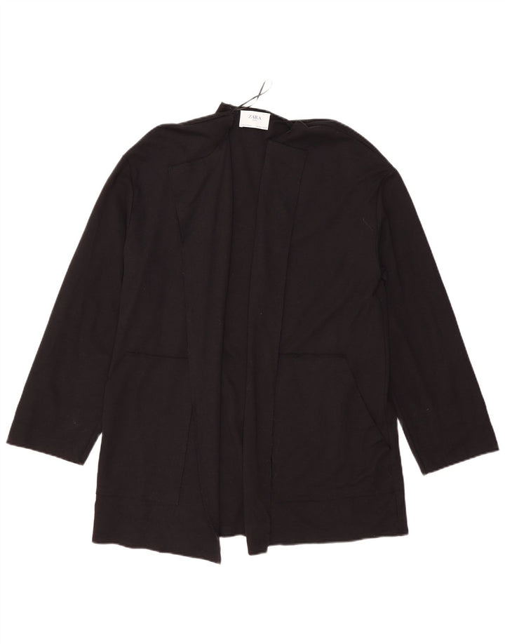 Top cardigan supradimensionat pentru femei Zara UK 10 mic bumbac negru