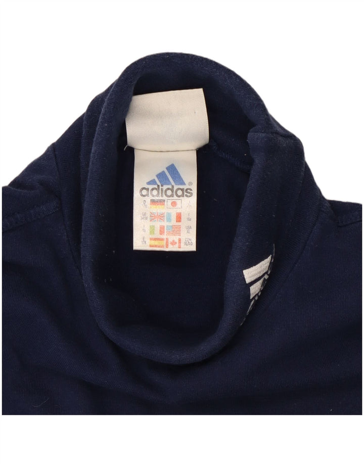 Top băieți Adidas cu mânecă lungă 14-15 ani, albastru, bumbac