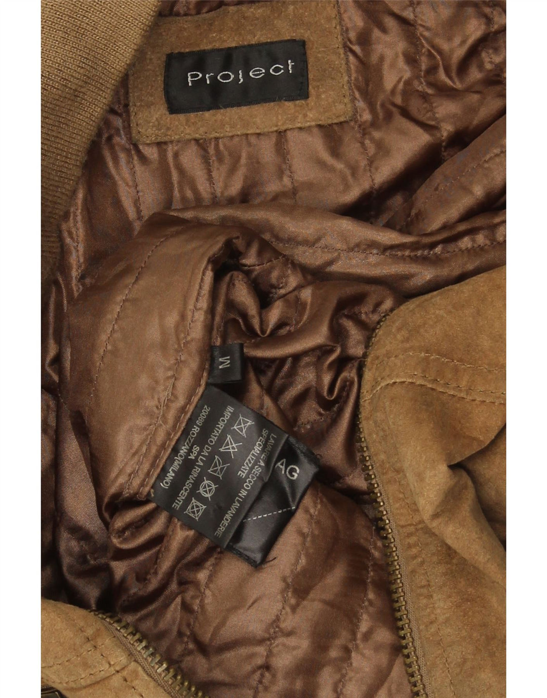 Geaca de piele intoarsa pentru femei PROJECT UK 14 Medium Beige Piele