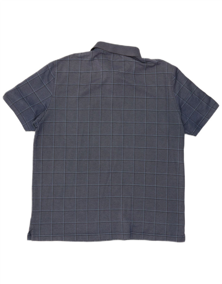 VAN HEUSEN Tricou polo pentru bărbați XL, bumbac cu carouri bleumarin
