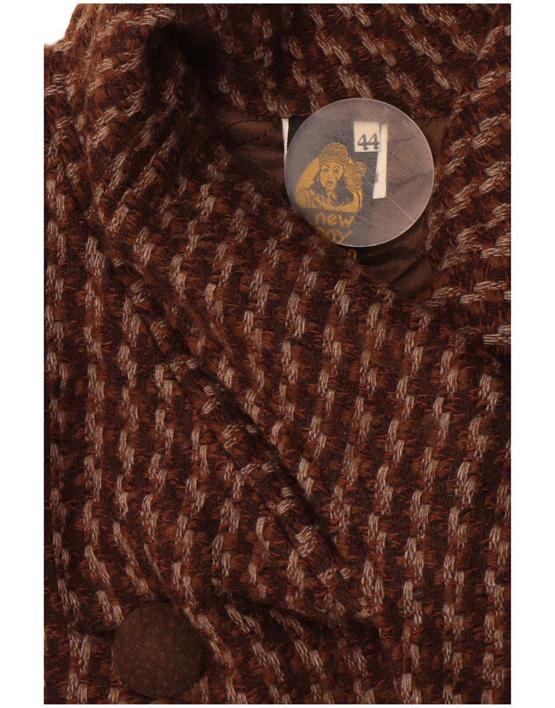 Pardesiu vintage pentru femei IT 44 Lână maro medie din picior de gală