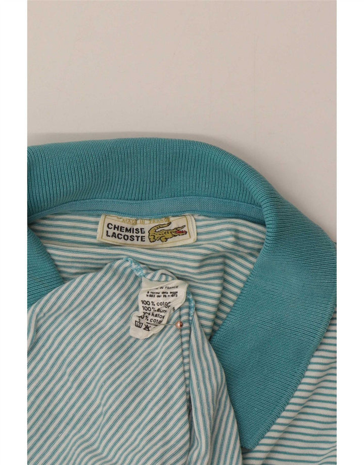 Tricou polo Lacoste pentru bărbați, bumbac cu dungi albastre medii