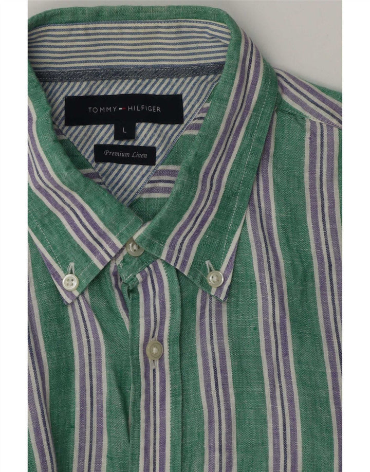 Cămașă Tommy Hilfiger pentru bărbați, in dungi mari, verzi