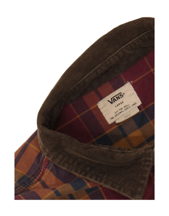 Cămașă Vans pentru bărbați, în carouri mari de culoare burgundă