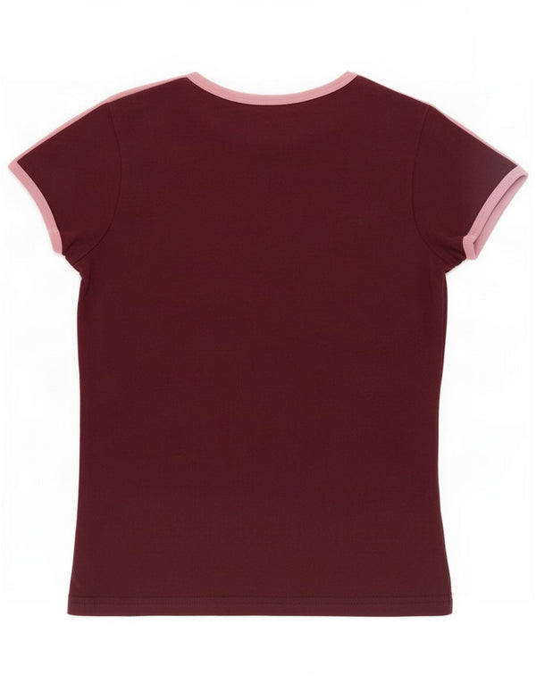 Tricou grafic Puma pentru femei Top UK 10 Small Burgundy Colorblock