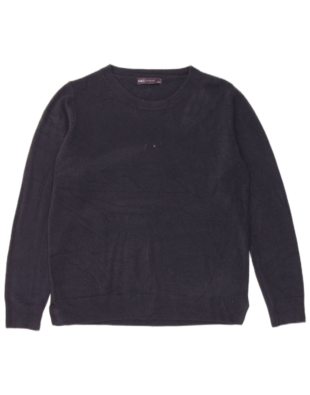 Pulover pentru femei Marks & Spencer cu decolteu cu barca UK 14 Medium Bleumarin